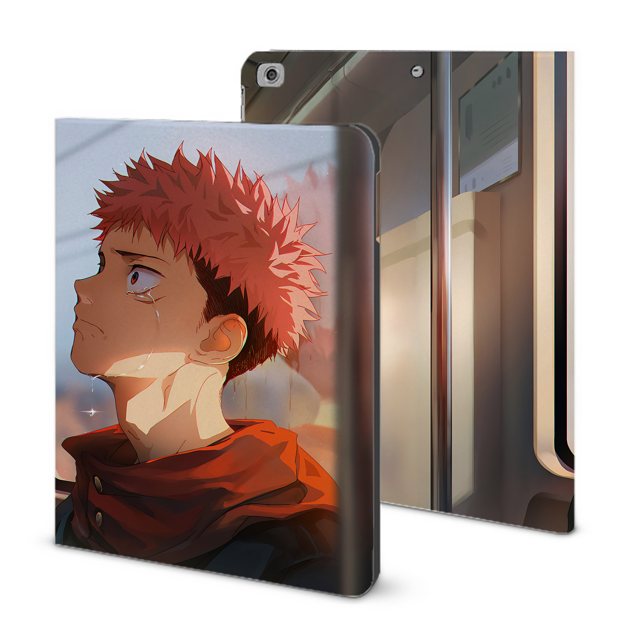 （画像用） 呪術廻戦 Jujutsu Kaisen IPad ケース ブック型 PUレザー TPU 耐衝撃 軽量 薄型 ペン収納なし 全面保護 IPad 各モデル対応